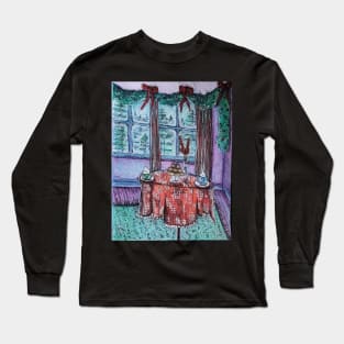 Winter's Delight: Cozy Home Interior Long Sleeve T-Shirt